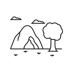 Poster - Cave, tree, cloud icon. Simple line, outline vector elements of landscape icons for ui and ux, website or mobile application