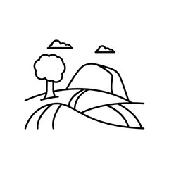 Poster - Mountain, hill, tree icon. Simple line, outline vector elements of landscape icons for ui and ux, website or mobile application