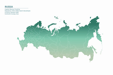  russia map. vector of siberian train railway map. russian railway graphic map.
