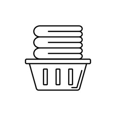Poster - Towel, basket icon. Simple line, outline vector bathroom icons for ui and ux, website or mobile application