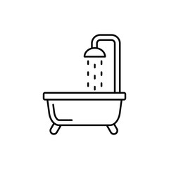 Aufkleber - Bath, shower icon. Simple line, outline vector bathroom icons for ui and ux, website or mobile application