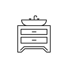 Aufkleber - Washbasin, pedestal icon. Simple line, outline vector bathroom icons for ui and ux, website or mobile application