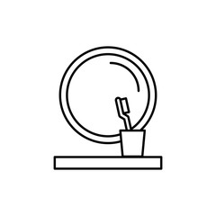 Poster - Mirror, toothbrush icon. Simple line, outline vector bathroom icons for ui and ux, website or mobile application