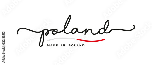 Cuadros en Lienzo Made in Poland handwritten calligraphic lettering logo sticker flag ribbon banne