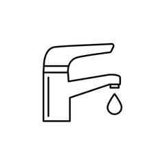 Aufkleber - Faucet icon. Simple line, outline vector bathroom icons for ui and ux, website or mobile application