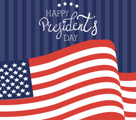 Poster - happy presidents day poster with usa flag