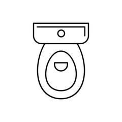 Aufkleber - Toilet icon. Simple line, outline vector bathroom icons for ui and ux, website or mobile application