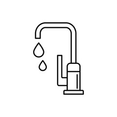 Aufkleber - Faucet icon. Simple line, outline vector bathroom icons for ui and ux, website or mobile application