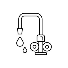 Aufkleber - Faucet icon. Simple line, outline vector bathroom icons for ui and ux, website or mobile application