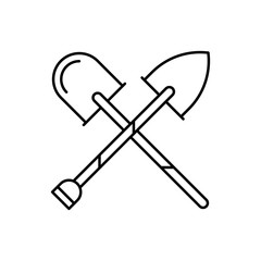 Poster - Shovels icon. Simple line, outline vector elements of construction tool icons for ui and ux, website or mobile application