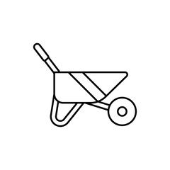 Poster - Wheelbarrow icon. Simple line, outline vector elements of construction tool icons for ui and ux, website or mobile application