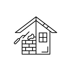 Aufkleber - Construction, house icon. Simple line, outline vector elements of construction tool icons for ui and ux, website or mobile application
