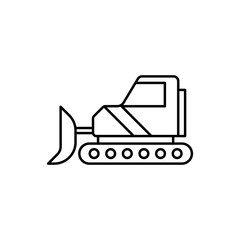 Aufkleber - Bulldozer icon. Simple line, outline vector elements of construction tool icons for ui and ux, website or mobile application