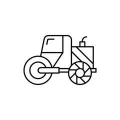 Aufkleber - Dozer icon. Simple line, outline vector elements of construction tool icons for ui and ux, website or mobile application
