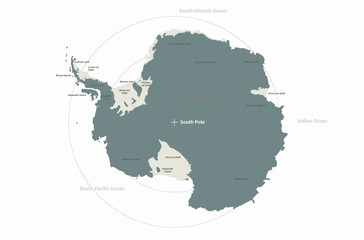 Wall Mural - graphic vector map of antarctica. antarctica map. world map.