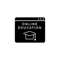 Poster - Website online education icon. Simple online study icons for ui and ux website or mobile application
