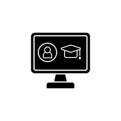 Poster - Computer pc graduation education icon. Simple online study icons for ui and ux website or mobile application