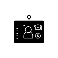 Poster - Projector graduation dollar icon. Simple online study icons for ui and ux website or mobile application