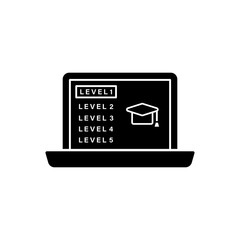 Poster - Laptop global program education icon. Simple online study icons for ui and ux website or mobile application