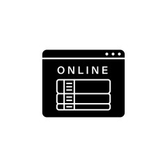Poster - Website books online education icon. Simple online study icons for ui and ux website or mobile application