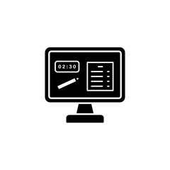 Poster - Computer pc exam icon. Simple online study icons for ui and ux website or mobile application