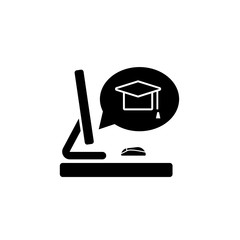 Poster - Computer pc mouse graduation icon. Simple online study icons for ui and ux website or mobile application