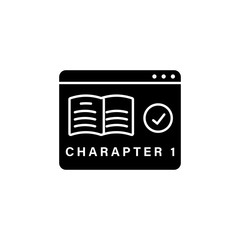 Poster - Website chapter 1 done icon. Simple online study icons for ui and ux website or mobile application