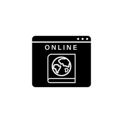 Poster - Website geography earth book icon. Simple online study icons for ui and ux website or mobile application