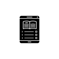 Poster - Smartphone book exam test icon. Simple online study icons for ui and ux website or mobile application