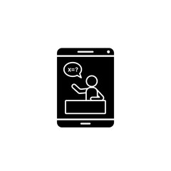 Poster - Smartphone teacher math icon. Simple online study icons for ui and ux website or mobile application