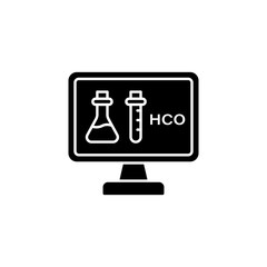 Poster - Computer pc chemistry hco icon. Simple online study icons for ui and ux website or mobile application