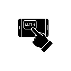 Poster - Smartphone hand math icon. Simple online study icons for ui and ux website or mobile application