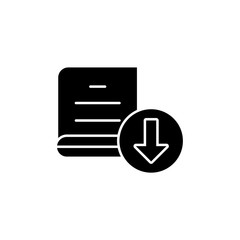 Poster - Book download arrow icon. Simple online study icons for ui and ux website or mobile application