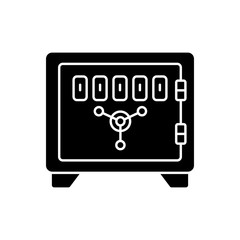 Poster - Bank, deposit, safe, safety, strongbox Glyph Icon. Vector isolated illustration
