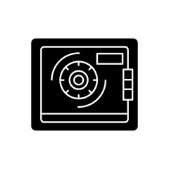 Poster - Bank, deposit, safe, safety, strongbox Glyph Icon. Vector isolated illustration