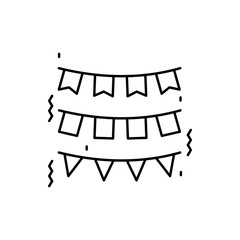 Poster - Garland, carnival icon. Simple line, outline vector elements of festival icons for ui and ux, website or mobile application