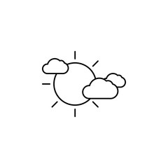 Poster - Sun cloud icon. Simple line, outline vector elements of spring icons for ui and ux, website or mobile application