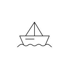 Poster - Paper boat water icon. Simple line, outline vector elements of spring icons for ui and ux, website or mobile application