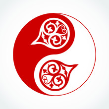 Red Yin Yang Ornamental Symbol