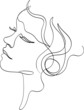 Continuous line, drawing of woman's faces and hairstyle in 1920. This vector illustration is for fashion concept, woman beauty minimalist,  t-shirt, slogan design print graphics style.