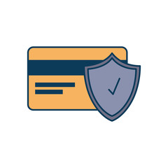 Poster - credit card with shield isolated icon