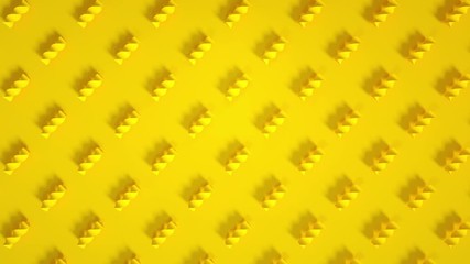 Poster - Vibrant Yellow Lego Block Patterns, Abstract Design, Studio Background, Digital Art, Close-Up Viewpoint