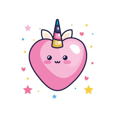 Poster - cute heart unicorn fantasy kawaii style