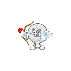 Poster - A lovely satellite dish Cupid with arrow and wings