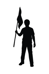 Wall Mural - Protesting man with weapon silhouette vector