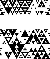 Wall Mural - Black and white various triangles geometric abstract template for a flyer, card, banner, packaging, vector