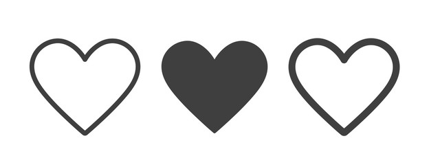 Poster - Heart vector collection. Love, favorites, like concept button icon for UI, UX, GUI.