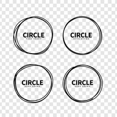 Poster - Hand drawn circle sketch frame set. Vector design elements. Clipart object for decoration. Doodle style.