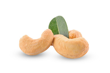 Cashew nuts isolated on a white background.