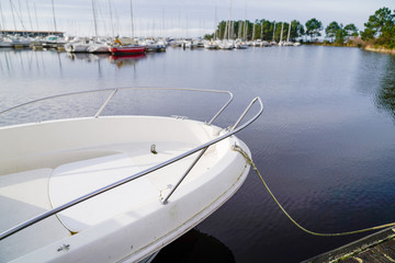 Wall Mural - marina in water lake of biscarosse landes france